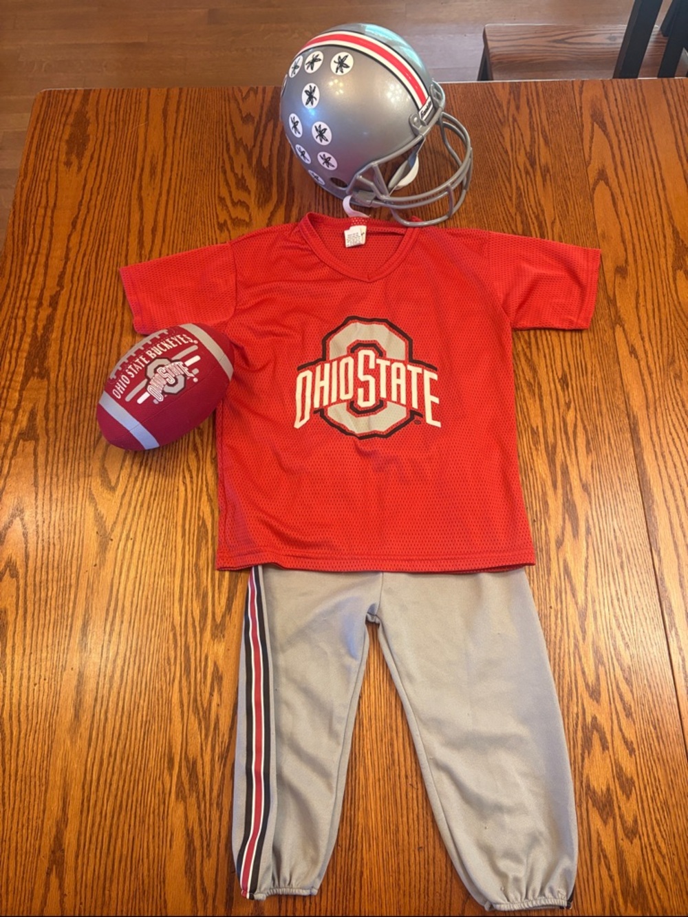 Ohio State Buckeyes Youth Deluxe Football Uniform by Franklin Sports Sz Medium